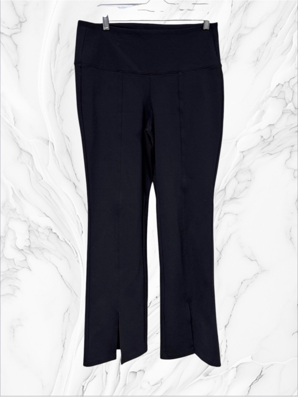 FLX Women's Black Boot-Cut Flare Pants with Front Slit large
